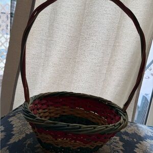 Multicolor Woven Basket with Handle